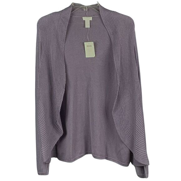 NWT Chico's Aubrianna Cardigan Sweater LS Open Front, Plum Frost, Sz 2 (L/12 US) - Picture 1 of 7